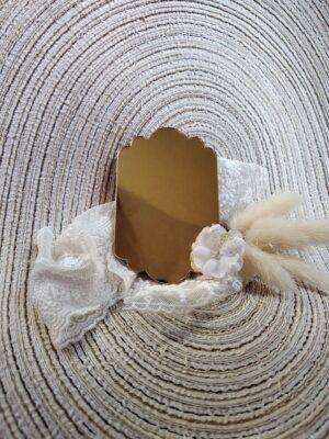 Tabliczka złota do makramy 9,5cm x 6cm 100 znaków PL44