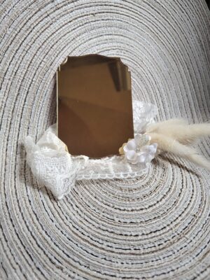 Tabliczka złota do makramy 10cm x 7cm 180 znaków PL45