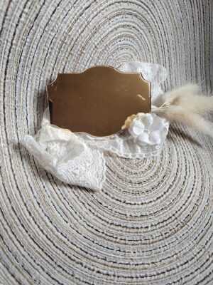 Tabliczka złota do makramy 9cm x 6cm 100 znaków PL46