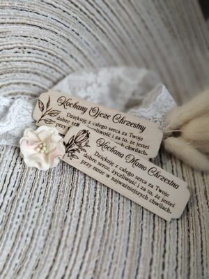 Tabliczka na I Komunię Świętą ze sklejki 9,5cm x 3cm N933