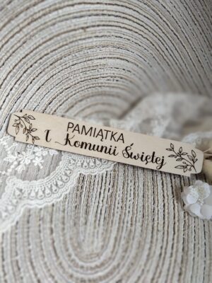 Tabliczka na I Komunię Świętą ze sklejki 17cm x 3cm N936