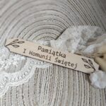 Tabliczka na I Komunię Świętą ze sklejki 17cm x 2,5cm N938