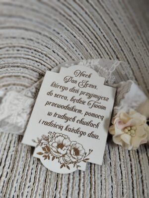 Tabliczka na I Komunię Świętą z HDF 9cm x 6,5cm H452