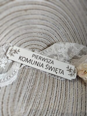 Tabliczka na I Komunię Świętą z HDF 14cm x 3cm H459