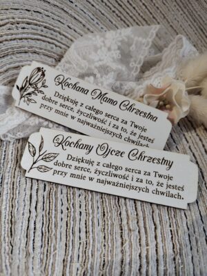 Tabliczka na I Komunię Świętą z HDF 9,5cm x 3cm H464