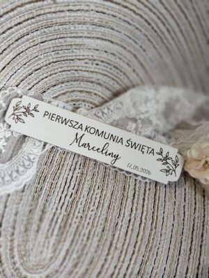 Tabliczka na I Komunię Świętą z HDF 14cm x 3cm 35 znaków H466