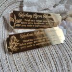 Tabliczka złota do makramy 9,5cm x 3cm PL50