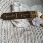 Tabliczka złota do makramy 14cm x 2,5cm PL51