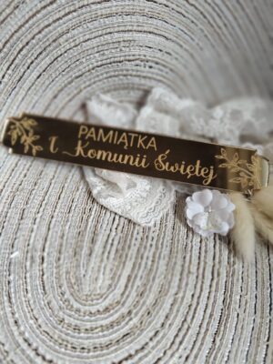 Tabliczka złota do makramy 17cm x 3cm PL53