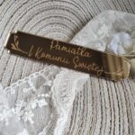 Tabliczka złota do makramy 14cm x 3cm PL55