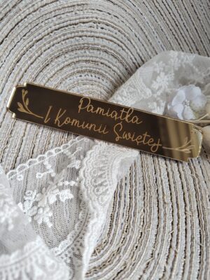 Tabliczka złota do makramy 14cm x 3cm PL55