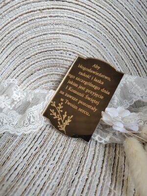 Tabliczka złota do makramy 8cm x 5cm PL56