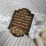 Tabliczka złota do makramy 9cm x 6,5cm PL59