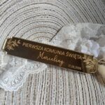 Tabliczka złota do makramy 14cm x 3cm  35 znaków PL60