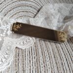 Tabliczka złota do makramy 11cm x 2cm  35 znaków PL62