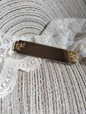 Tabliczka złota do makramy 11cm x 2cm  35 znaków PL62