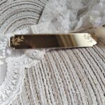 Tabliczka złota do makramy 9,5cm x 2cm  35 znaków PL63