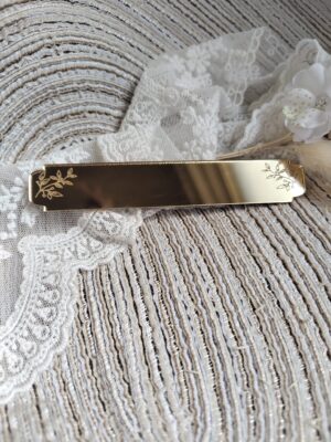 Tabliczka złota do makramy 9,5cm x 2cm  35 znaków PL63