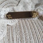 Tabliczka złota do makramy 9cm x 2cm  35 znaków PL64