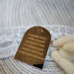 Tabliczka złota do makramy 7,5cm x 5,5cm PL68