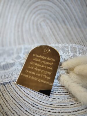Tabliczka złota do makramy 7,5cm x 5,5cm PL68
