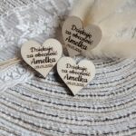 Serduszko personalizowane ze sklejki 3cm  35 znaków N950