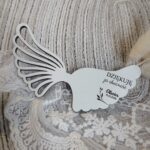 Skrzydełka podziękowanie na I Komunię Świętą z HDF 11cm x 5,5cm 35 znaków H473