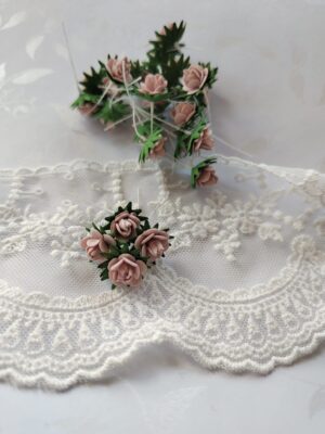 Kwiat z foamiranu premium różyczka cappucino 1cm 5szt MZ20