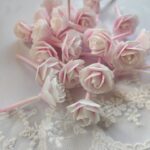 Kwiat z foamiranu pączek różowy 2cm MZ23