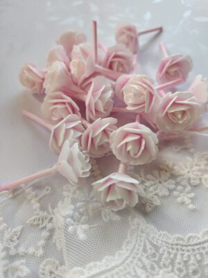 Kwiat z foamiranu pączek różowy 2cm MZ23