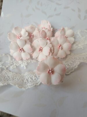 Kwiatki z foamiranu - dodatki do makramy i ramek 3D cieniowany róż MZ16