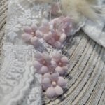 Kwiaty mini z tkaniny 5szt jasny róż 1,5cm K97