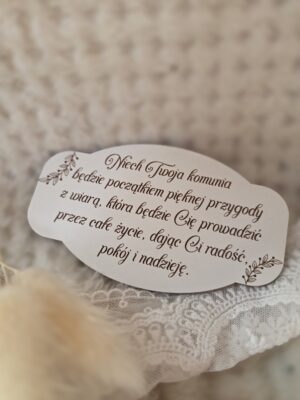 Tabliczka na I Komunię Świętą z HDF 11cm x 6cm H476