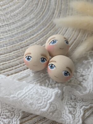 Drewniane główki do makramy Buźka 25mm - Limitowana edycja męska B13