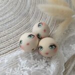 Drewniana buźka do makramy Premium zielona B1