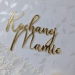 Złoty napis z plexi toper 10cm x 6cm PL82