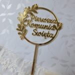 Toper złoty do tortu lub boxu 10cm x 16cm PL73