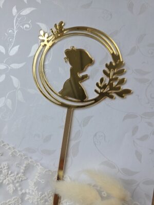 Toper złoty do tortu lub boxu 10cm x 16cm PL74