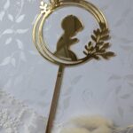 Toper złoty do tortu lub boxu 10cm x 16cm PL75