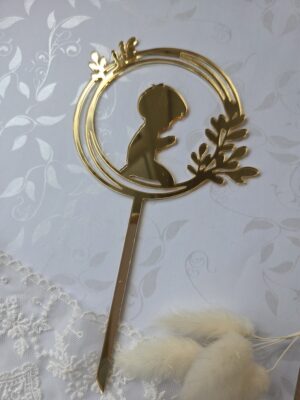 Toper złoty do tortu lub boxu 10cm x 16cm PL75