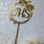 Toper złoty do tortu lub boxu 10cm x 16cm PL76