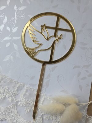 Toper złoty do tortu lub boxu 10cm x 16cm PL79