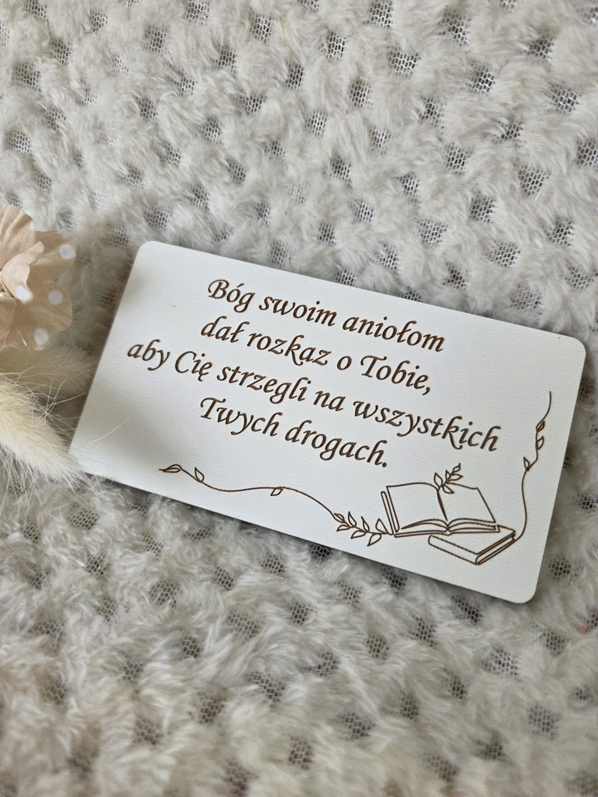 Grawerowana tabliczka na Chrzest Święty HDF 11cm x 6cm H499