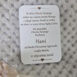 Personalizowana tabliczka na Chrzest z HDF 10cm x 7cm H517 70 znaków