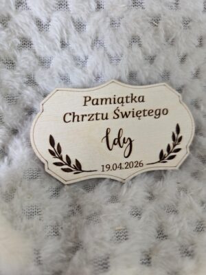 Napis na Chrzest Święty ze sklejki 9cm x 4,5cm N972  35 znaków