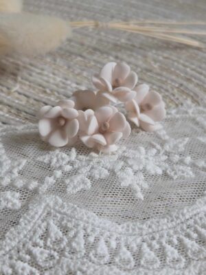 Mini kwiatki na główki aniołków i bukieciki 5szt brzoskwinia k160