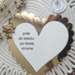 Serce złote personalizowane do makramy 21cm PL72 200 znaków