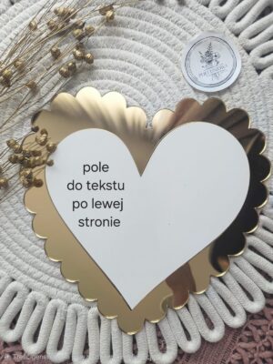 Serce złote personalizowane do makramy 21cm PL72 200 znaków