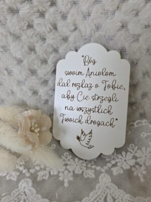 Grawerowana tabliczka na Chrzest Święty HDF 8,5cm x 5,5cm H497