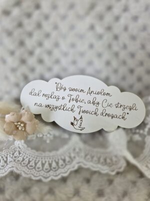 Grawerowana tabliczka na Chrzest Święty HDF 12,5cm x 6cm H495